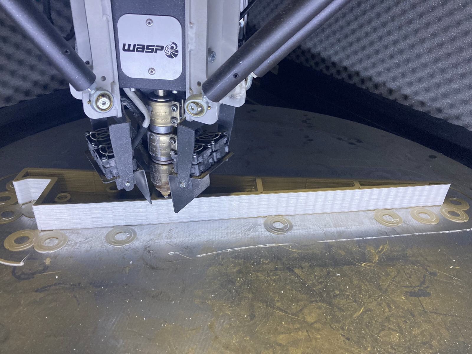 Printing a ramp section on the WASP delta printer.