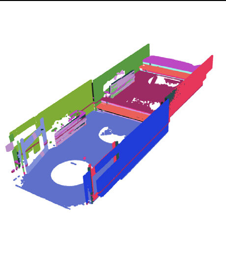 Segmented cloud — planes resolved for the parametric model.