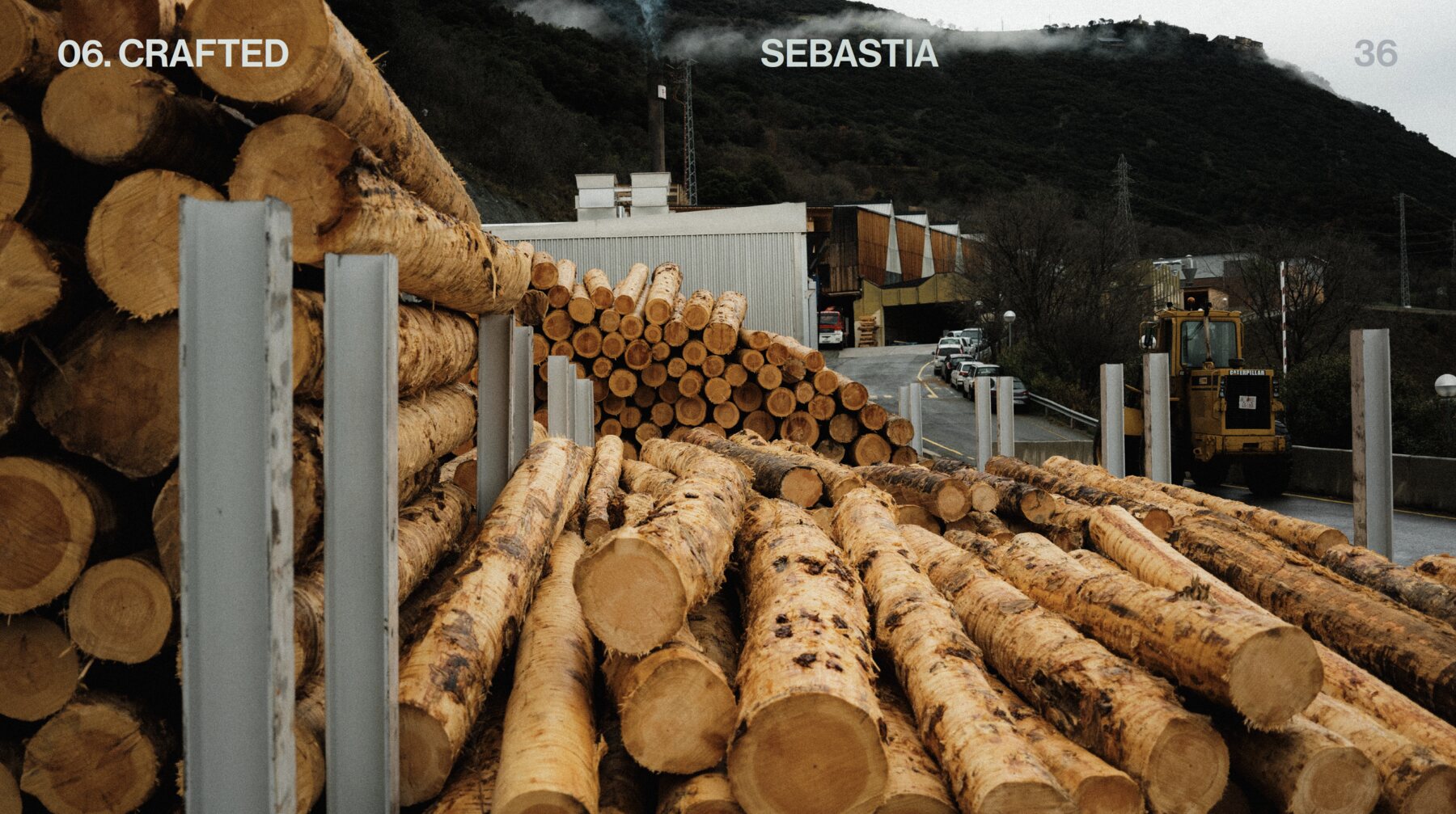 Milled stock at Fustes Sebastia, Rialp — the supply end of the chain.