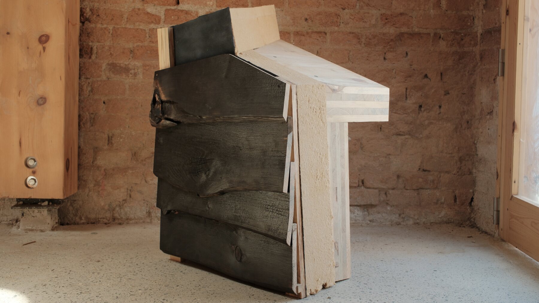 CLT, shou sugi ban and wood-fiber wall build-up.