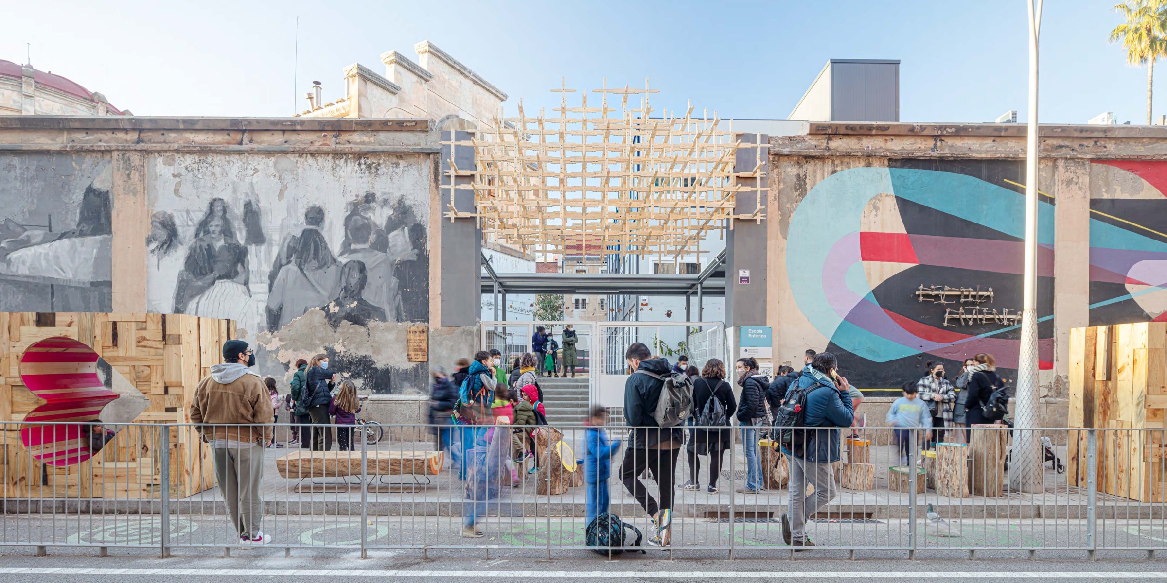 The New Niu by IAAC at Escola Entença on opening day, Barcelona, Spain.