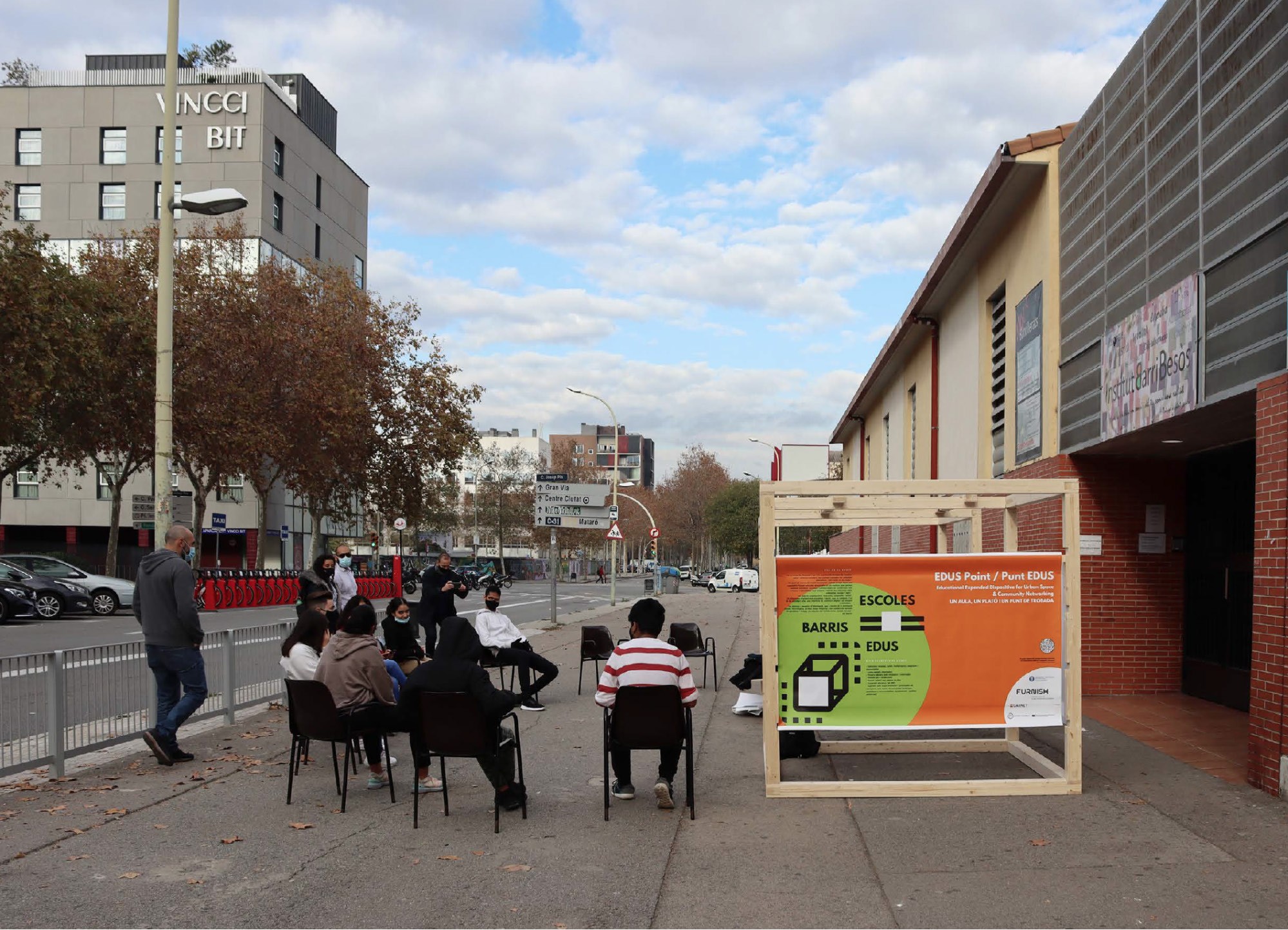 EDUS Point by UPC outdoor learning and discussion space, Barcelona, Spain.