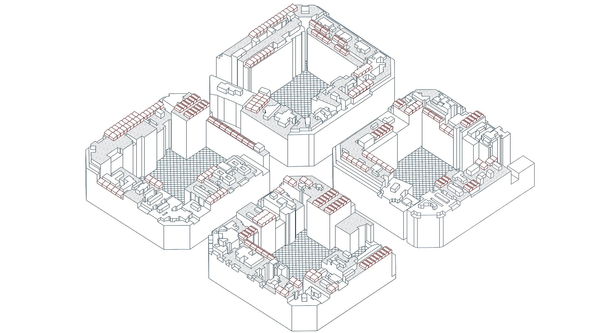 Analysis of feasible rooftop area available for greenhouse installation on typical Eixample blocks.