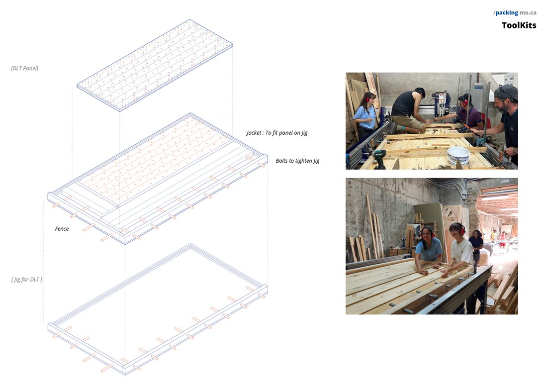 Panel assembly, with construction under way in the workshop.
