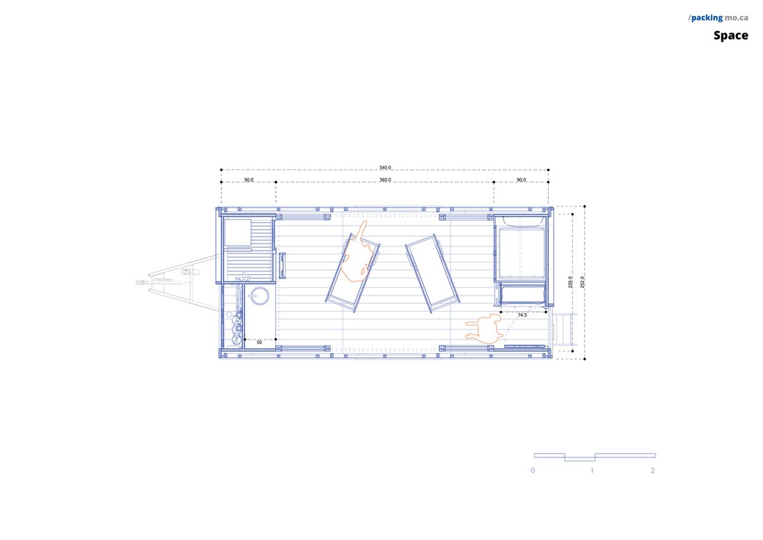 Plan with the custom folding lounge chairs set up for relaxation.