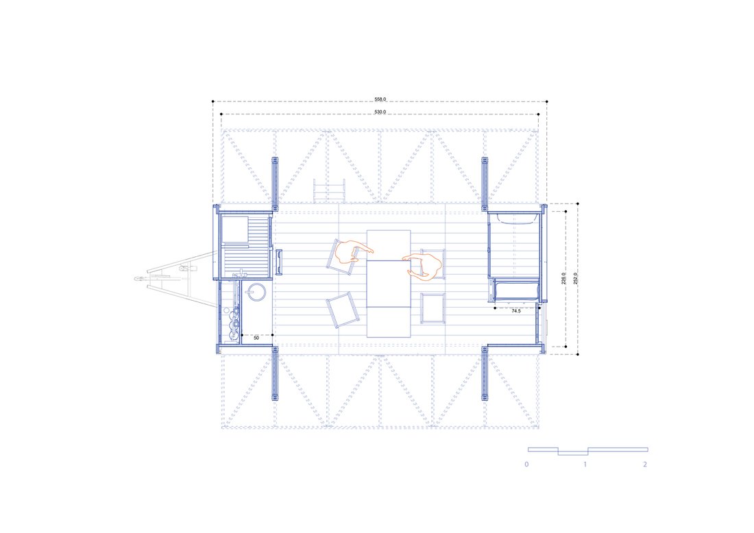 Plan with the table set for gathering.