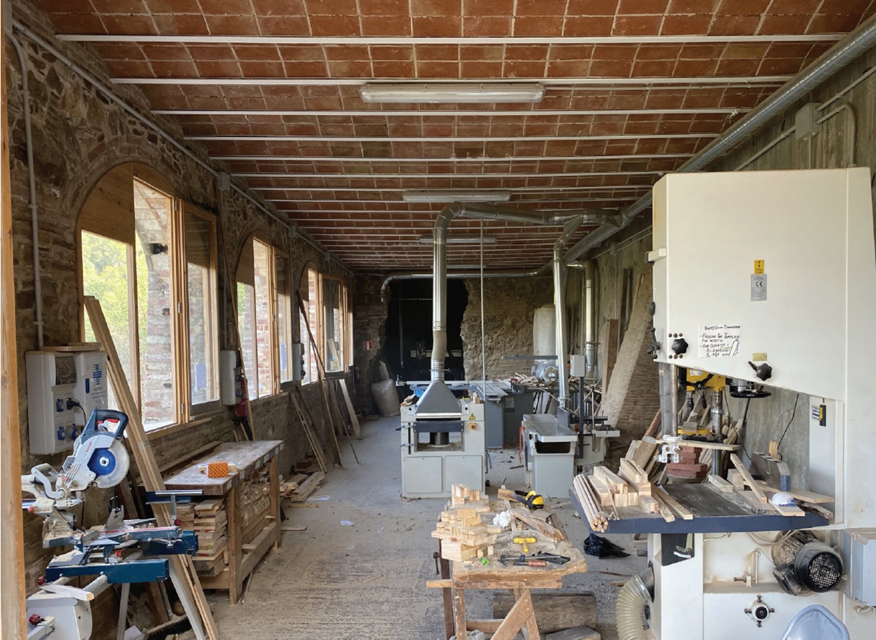 The carpentry workshop, where felled stock becomes panels.
