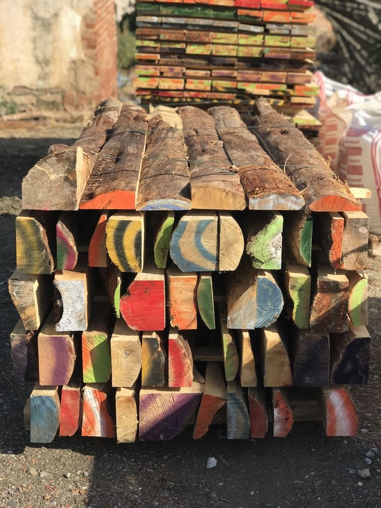 Lumber color coded to maintain traceability to the individual tree.